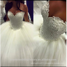 Perles pleines Puff robe de mariée robe de mariée avec sweetheart décolleté 2016 nouvelles robes de mariée CWF2383